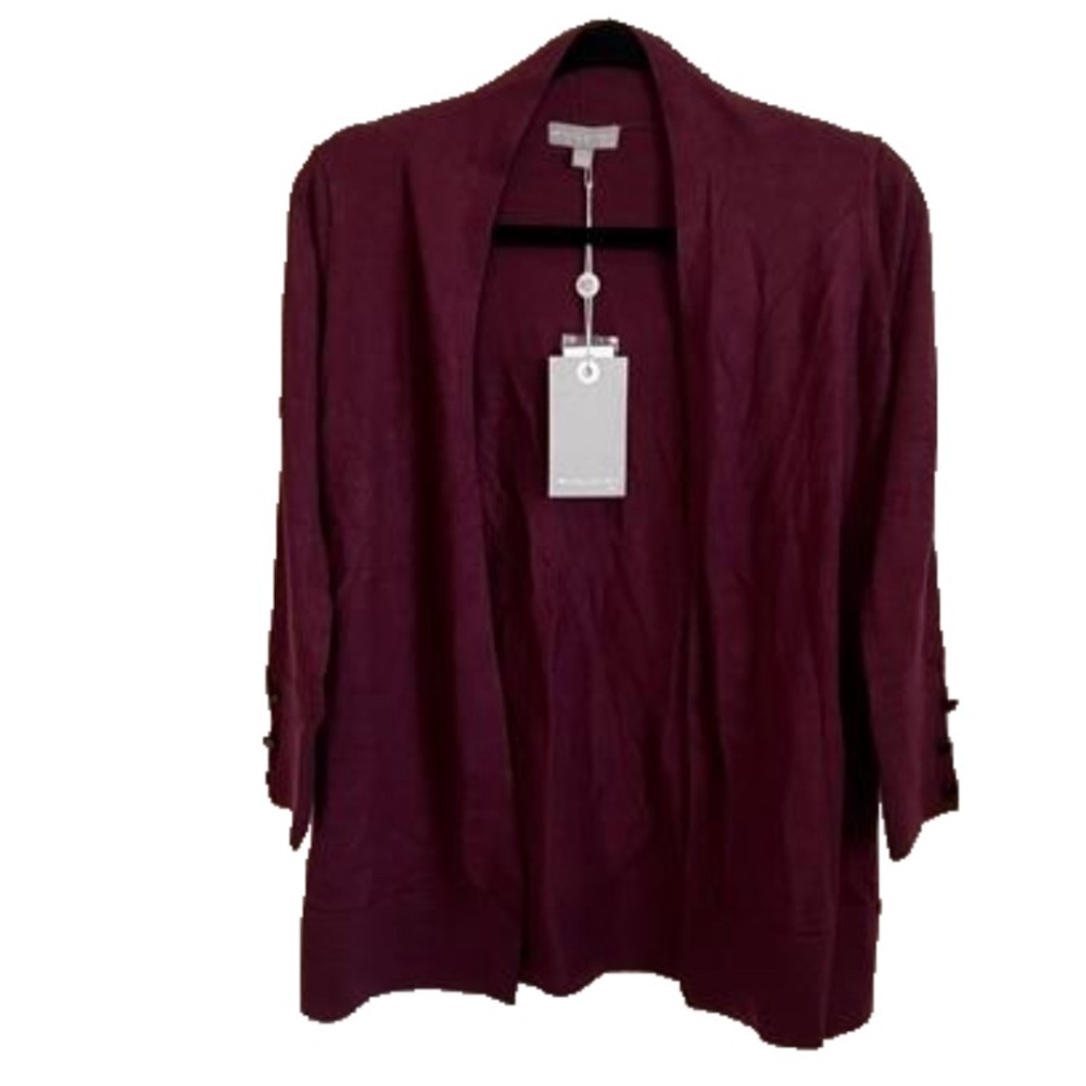 Brand New With Tags Evolution Maroon Open Cardigan XS